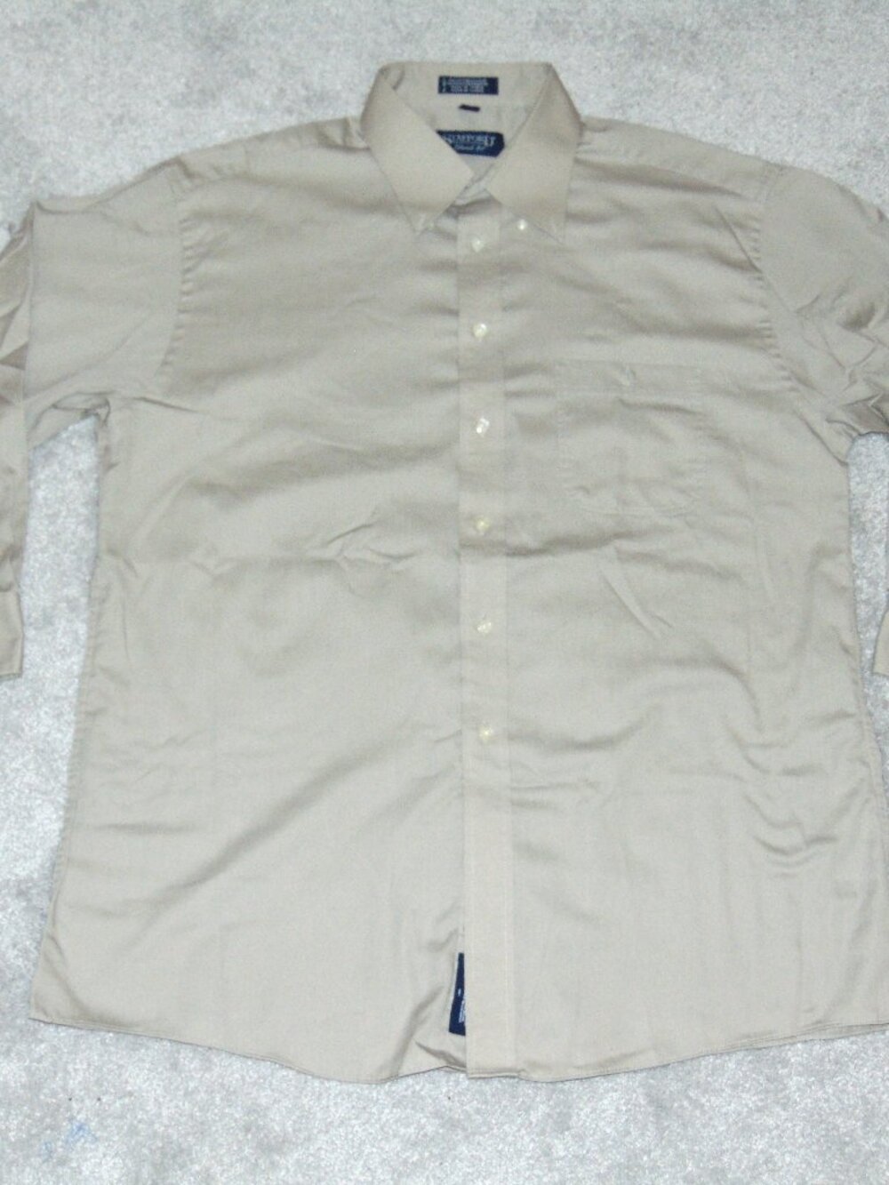 Stafford Long Sleeve Dress Shirt Size 17 32/33 Men Relaxed Fit Brown Cotton